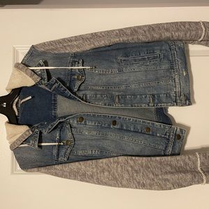 Free People Throwback Denim Knit Jacket